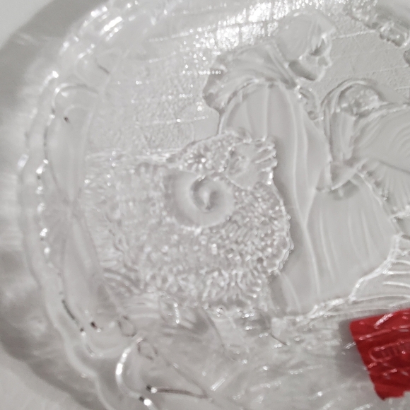 NWT Mikasa Crystal Nativity Plate Clear Serving Dish Stable Manger - Picture 8 of 8